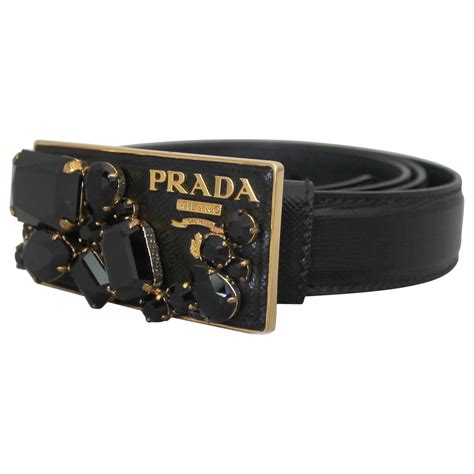 prada mens black seat belt buckle shoe size 7|Black Leather belt .